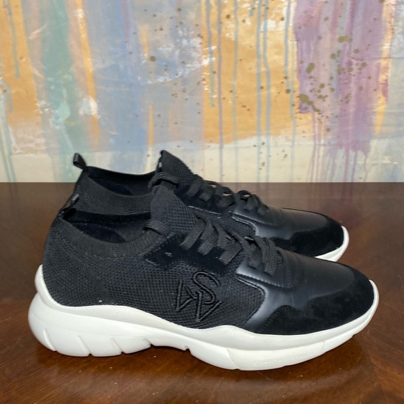 Stuart Weitzman 5050 Stretch Knit Chunky Runner Sneakers  in Black Womens 10 - Picture 1 of 6